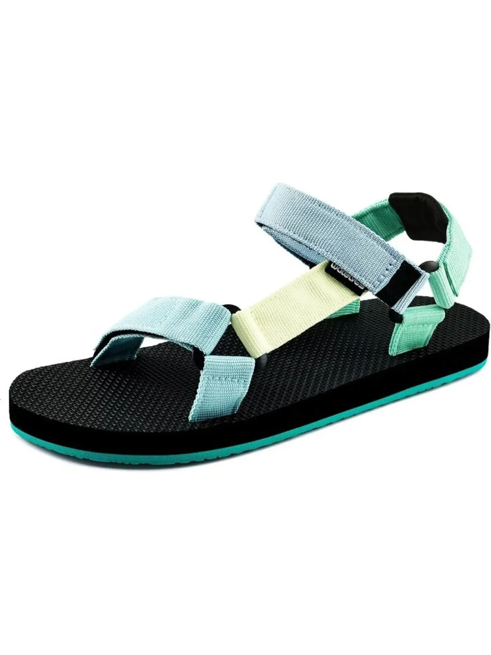 Women's Yellow Blue Hiking Sandals with-Arch-Support Webbing-Outdoor Beach Water